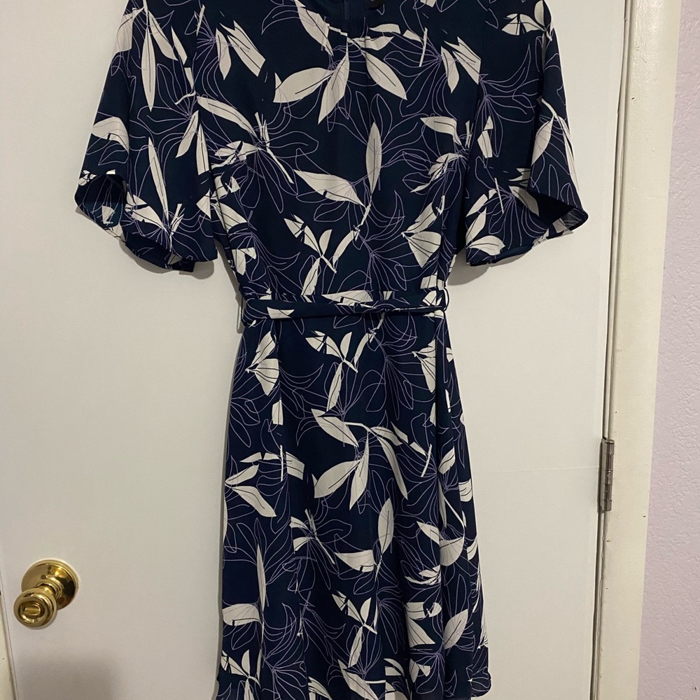 Navy blue floral dress